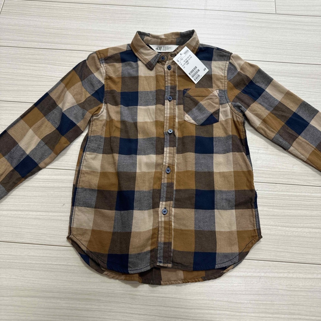 H&M(エイチアンドエム)のH&M キッズ チェックシャツ キッズ/ベビー/マタニティのキッズ服男の子用(90cm~)(ブラウス)の商品写真