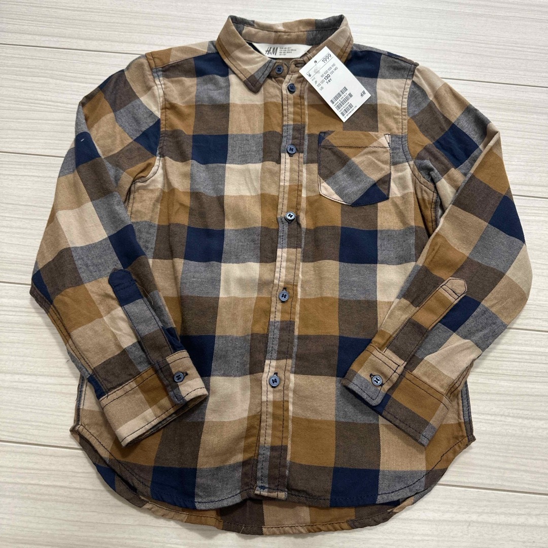 H&M(エイチアンドエム)のH&M キッズ チェックシャツ キッズ/ベビー/マタニティのキッズ服男の子用(90cm~)(ブラウス)の商品写真