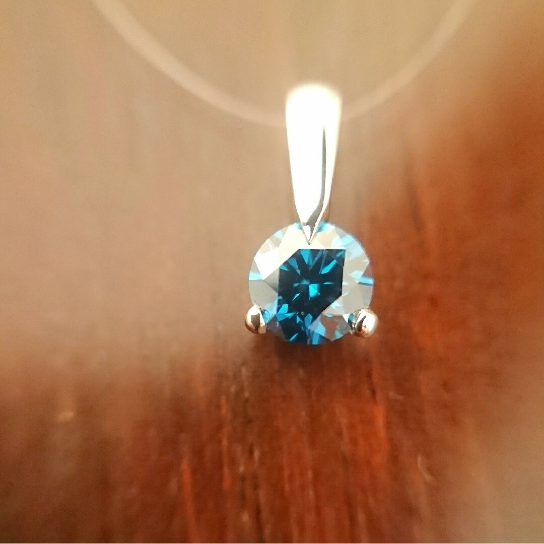 一粒✨ブルー ダイヤモンド 0.3ct ネックレス トップ プラチナ 新品