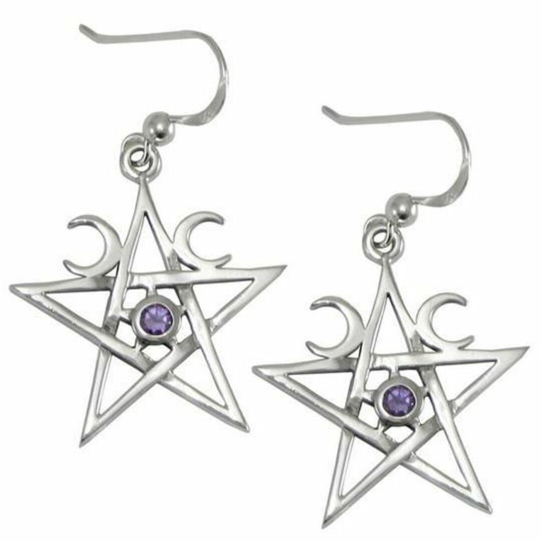 アクセサリーMM: Crescent Moon Pentagram Earrings RM