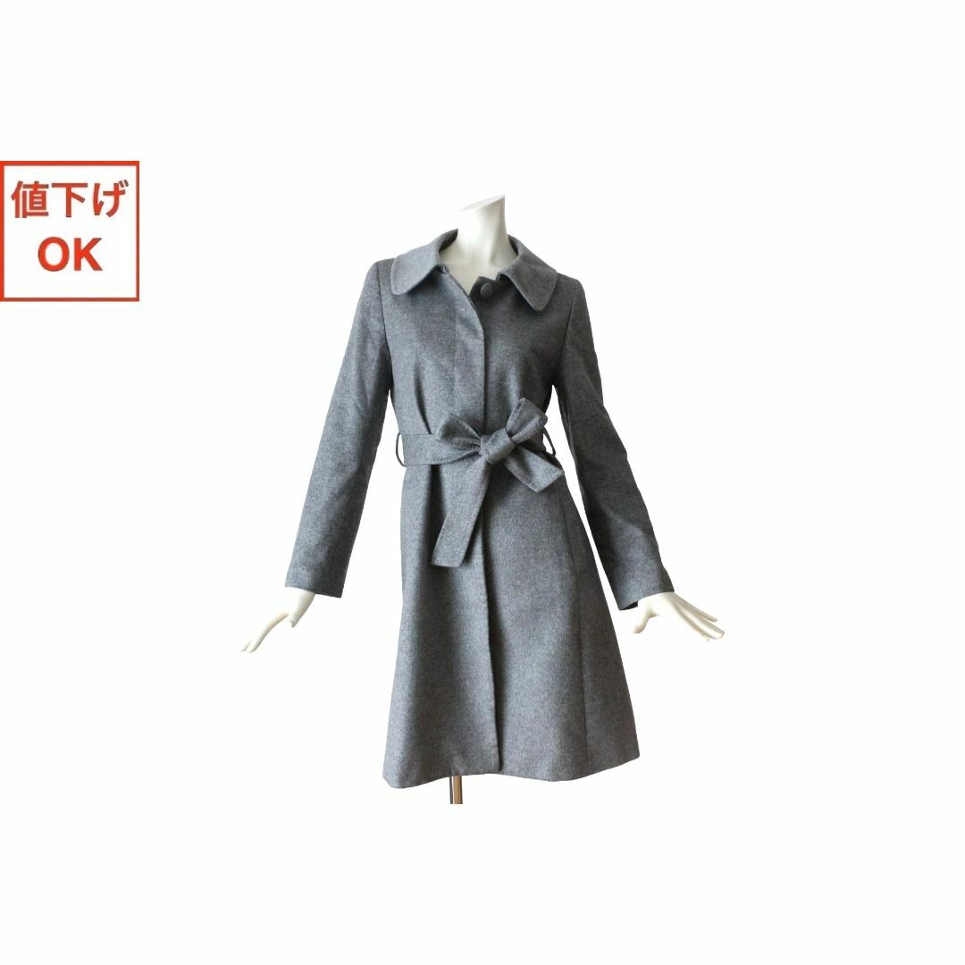 ef-deエフデ カシミア100%ステンカラーコート ウエストベルト ベージュ ef-deエフデ カシミア100%ステンカラーコート ウエストベルト ベージュ