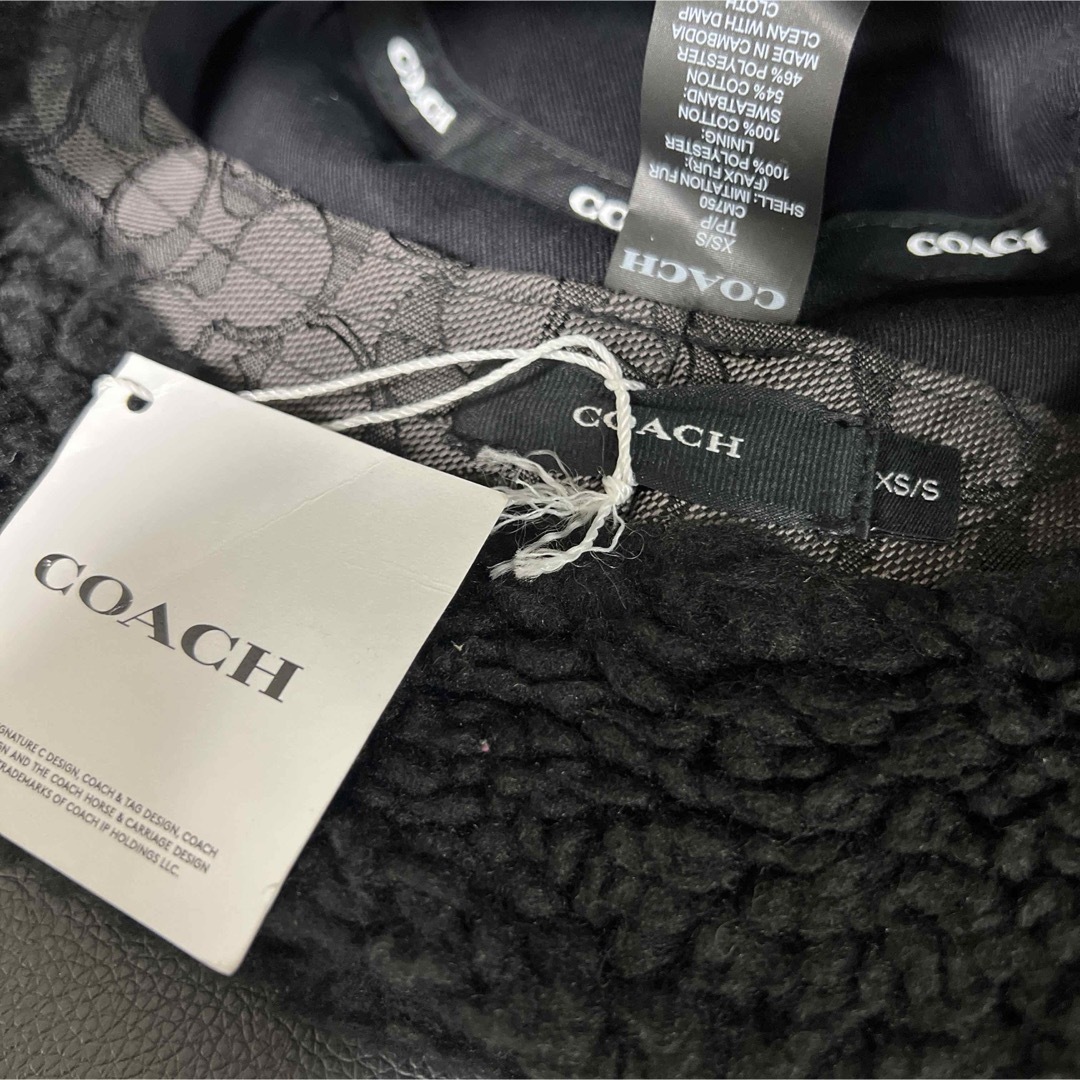 新品タグ付 COACH もこもこシェルパ バケット ハット ブラックCOACHコーチ