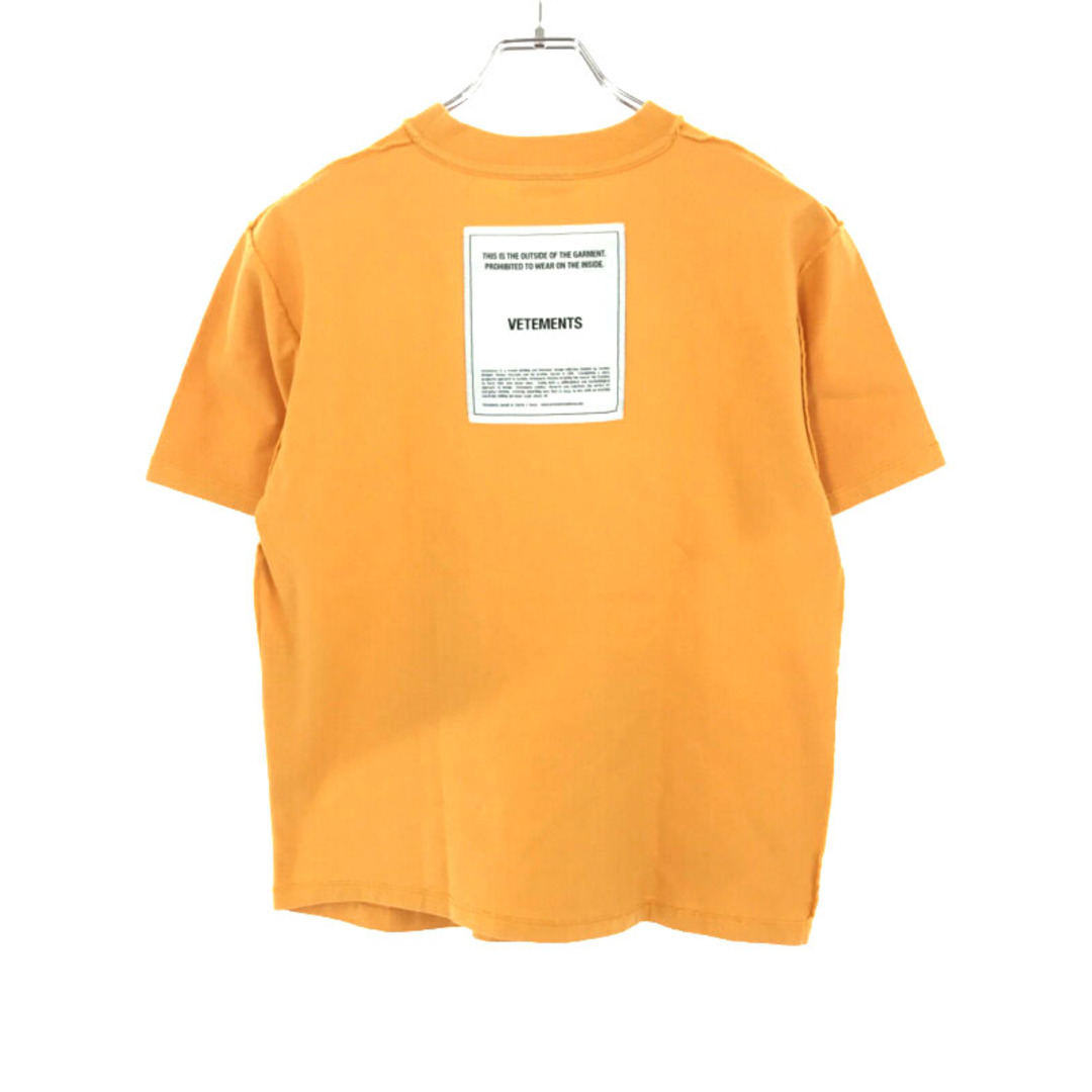 VETEMENTS ヴェトモン 18AW インサイドアウトTシャツ イエロー L UAH19TR101 レディースのトップス(Tシャツ(半袖/袖なし))の商品写真