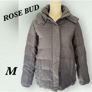 ローズバッド(ROSE BUD)のROSE BUD ローズバッド ダウンジャケットブルゾン  グレー フード M(ダウンジャケット)