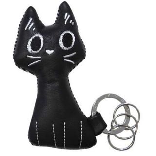 猫　キーリング　キーリングクロ　キーホルダー　ねこ　黒猫(キーホルダー)