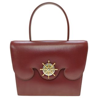 エルメス(Hermes)のエルメス フリーゲート ボックスカーフ ルージュアッシュ ハンドバッグ 〇V刻印 0037【中古】HERMES ヴィンテージ 赤(ハンドバッグ)