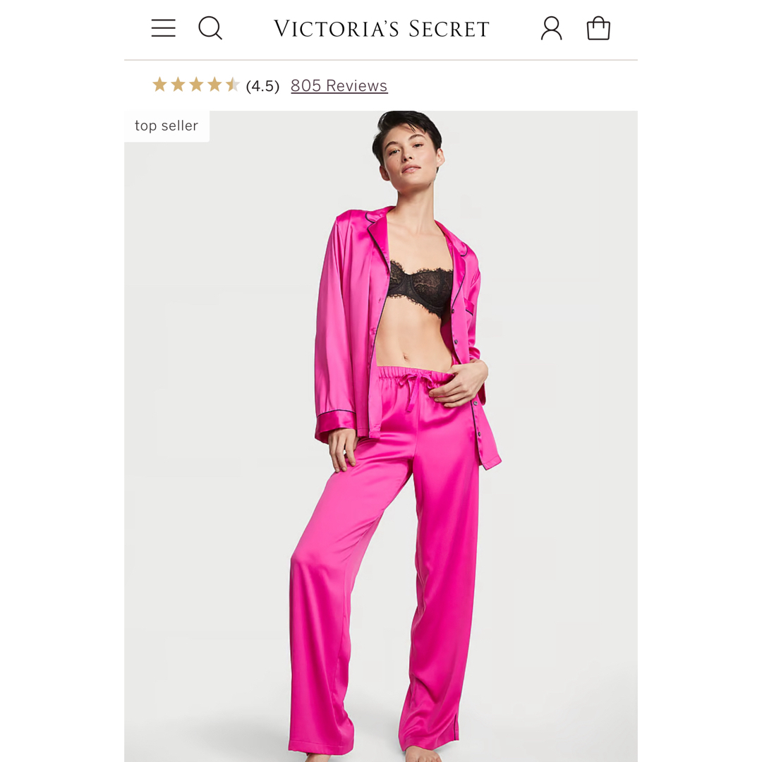 Victoria's Secret(ヴィクトリアズシークレット)の新品Victoria’s Secret Satin Long Pajama レディースのルームウェア/パジャマ(パジャマ)の商品写真