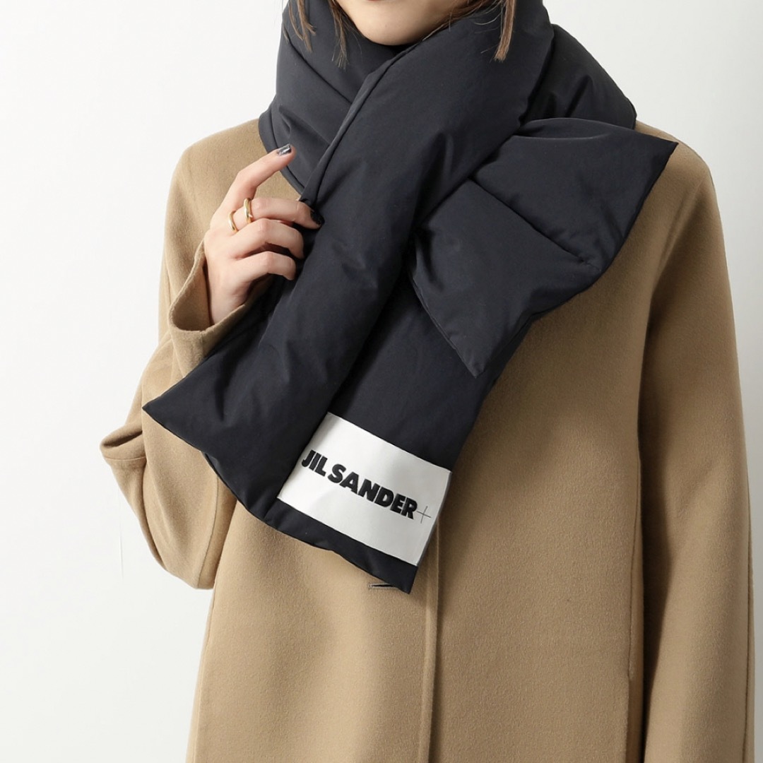 ジルサンダー訳あり激安 ジルサンダーダウンマフラー ネイビー JIL SANDER