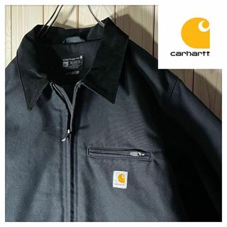 カーハート(carhartt)の【極美品 XL】カーハート 刺繍ロゴ デトロイト ジャケット 黒(ブルゾン)