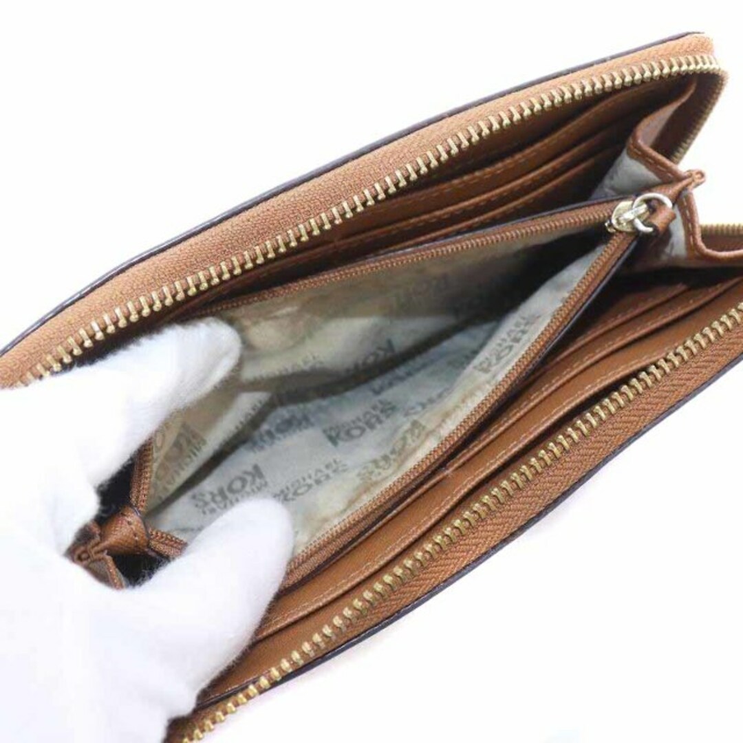 Michael Kors(マイケルコース)のマイケルコース 長財布 L字ファスナー レザー クロコ型押し ベージュ レディースのファッション小物(財布)の商品写真