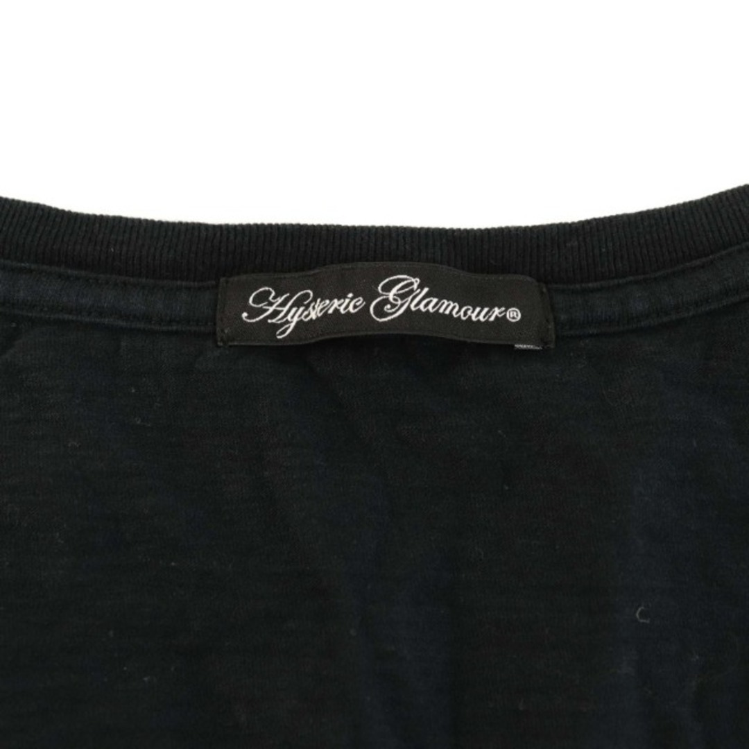HYSTERIC GLAMOUR(ヒステリックグラマー)のヒステリックグラマー ホーリーロック Tシャツ 半袖 スパンコール装飾 黒 レディースのトップス(Tシャツ(半袖/袖なし))の商品写真