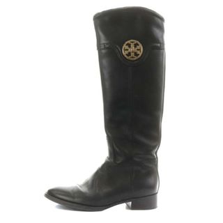 トリーバーチ(Tory Burch)のトリーバーチ ロングブーツ ヒール レザー 6M 23.0cm 黒(ブーツ)