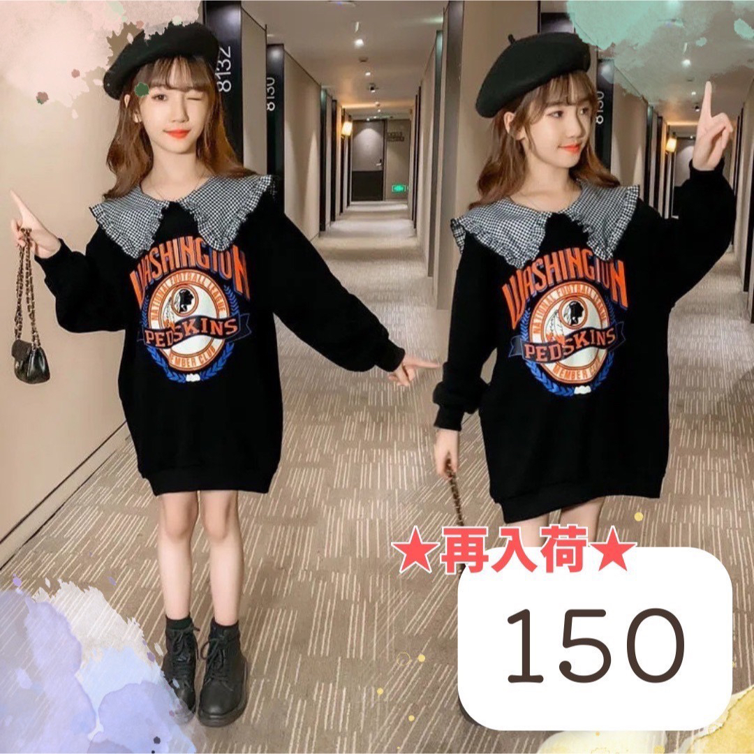 再入荷★ セーラー襟 ワンピース チェック 女の子 韓国ファッション 春服 キッズ/ベビー/マタニティのキッズ服女の子用(90cm~)(ワンピース)の商品写真