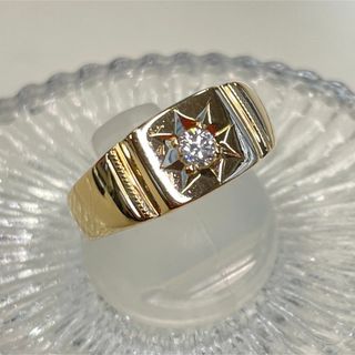 K18 ダイヤモンド0.15ct 印台リング　値下げ！(リング(指輪))