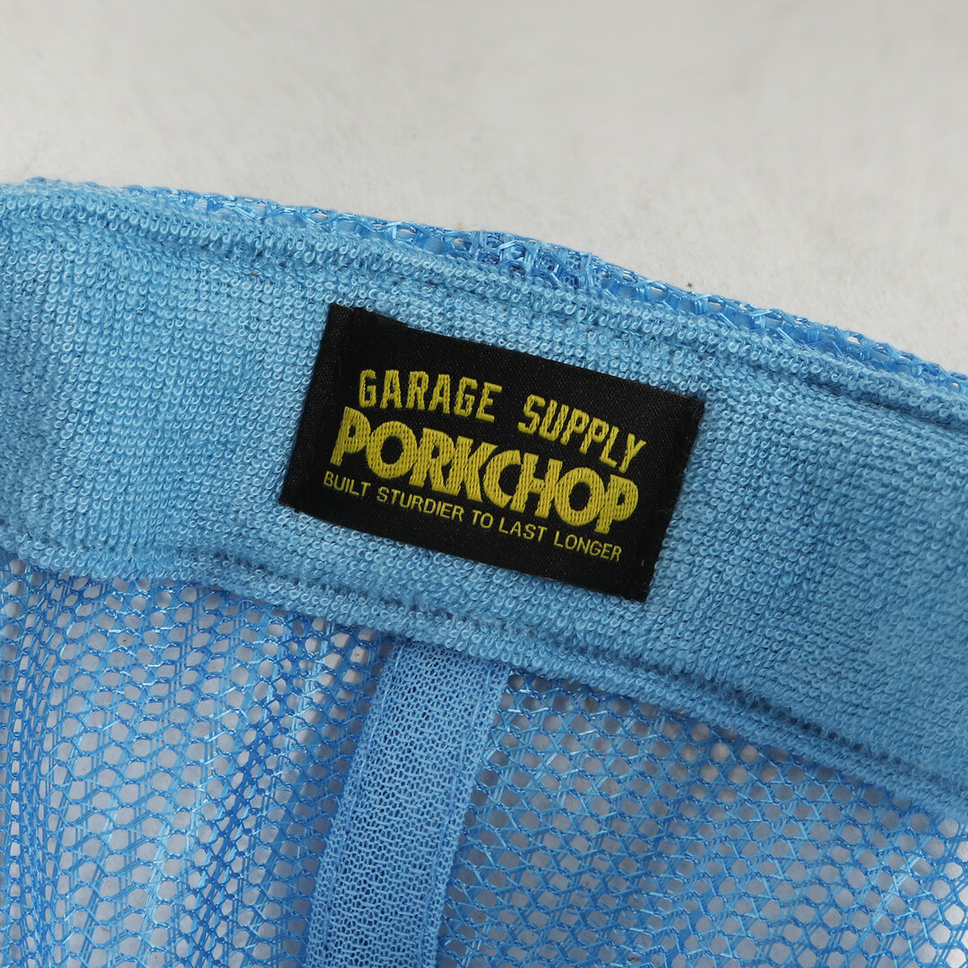 美品 PORKCHOP GARAGE SUPPLY ポークチョップガレージサプライ キャップ 21SS ブランドロゴ メッシュ キャップ CHOP YOUR OWN WOOD CAP コロンビアブルー 帽子 ブランド【メンズ】帽子