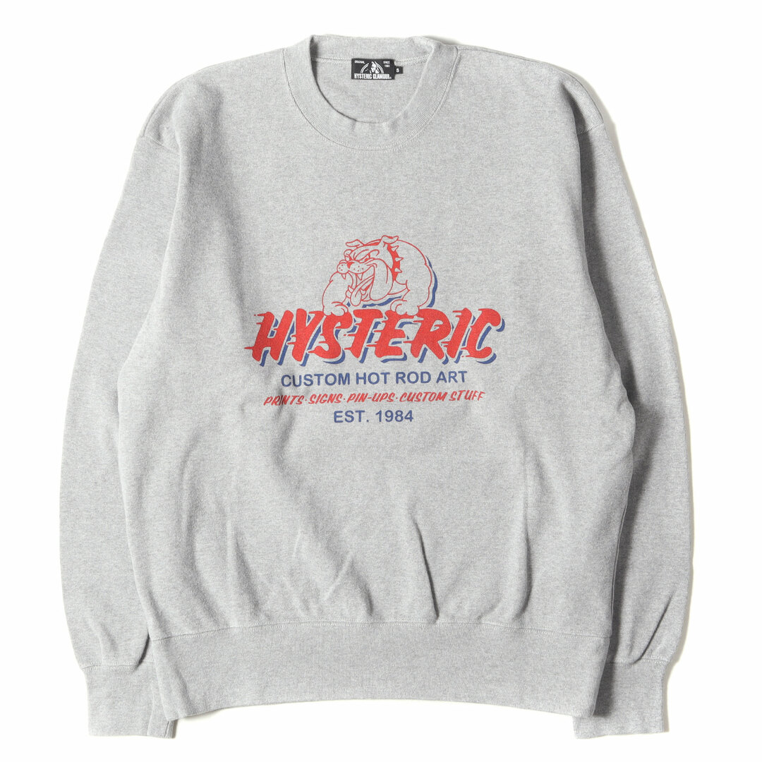 HYSTERIC GLAMOUR(ヒステリックグラマー)のHYSTERIC GLAMOUR ヒステリックグラマー スウェット サイズ:S 21SS カスタム アート ロゴ クルーネック スウェットシャツ CUSTOM ART スウェット 02211CS02 トップス トレーナー プルオーバー グレー 日本製【メンズ】【中古】 メンズのトップス(スウェット)の商品写真