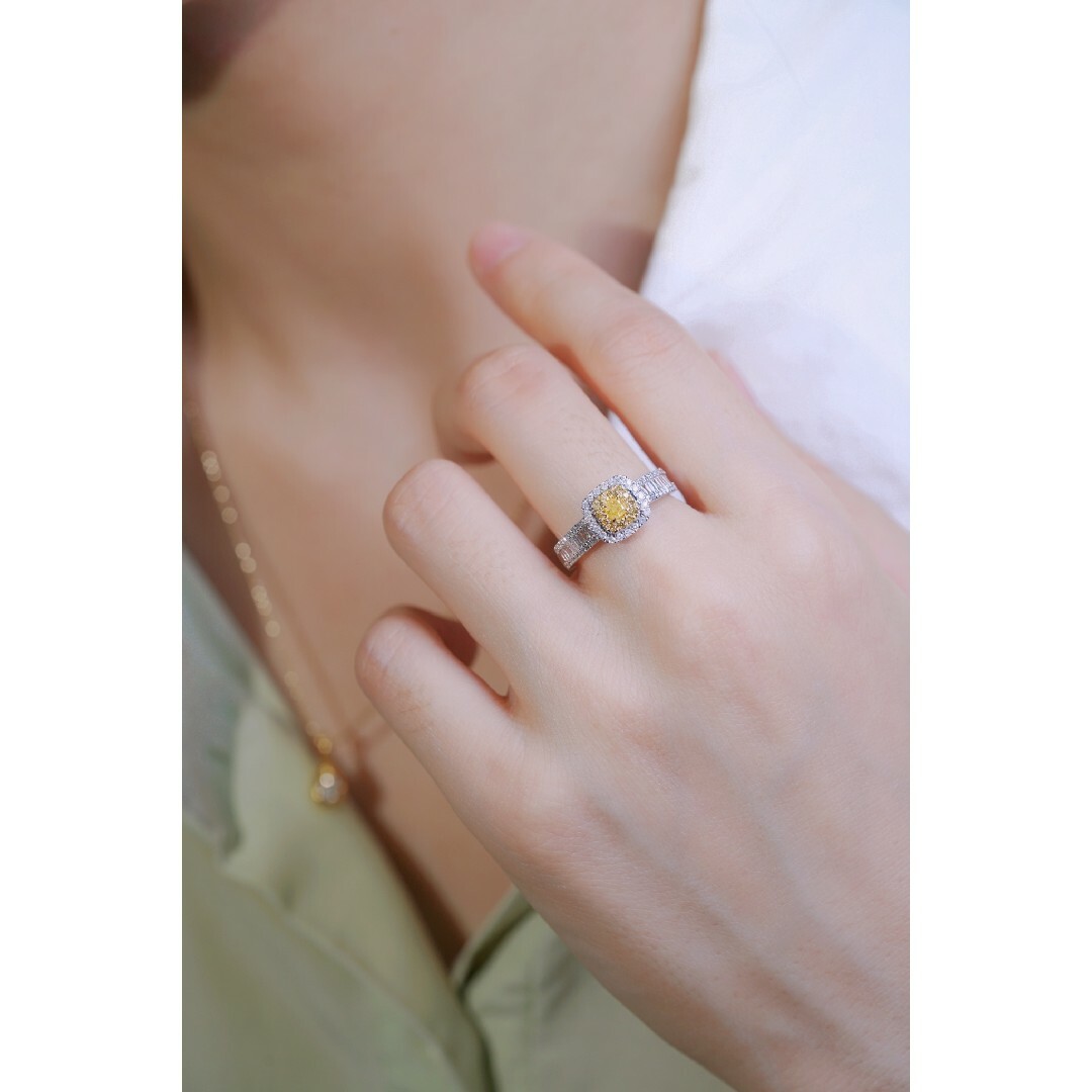 イエローダイヤモンド付きリングk18 レディースのアクセサリー(リング(指輪))の商品写真