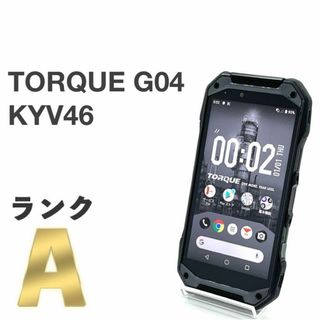 キョウセラ(京セラ)の美品 TORQUE G04 KYV46 ブラック au SIMロック解除済み ㊼(スマートフォン本体)