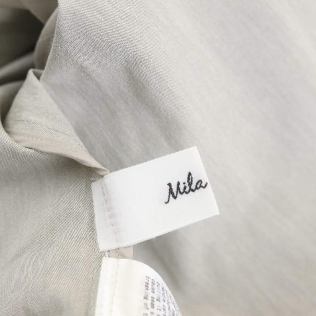 Mila Owen(ミラオーウェン)のミラオーウェン 細ベルト付きノーカラーコート スプリングコート ロング レディースのジャケット/アウター(スプリングコート)の商品写真