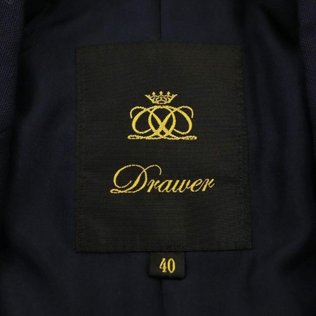 Drawer(ドゥロワー)のドゥロワー ウールモヘアテーラードジャケット ブレザー シングル 40 M 紺 メンズのジャケット/アウター(テーラードジャケット)の商品写真