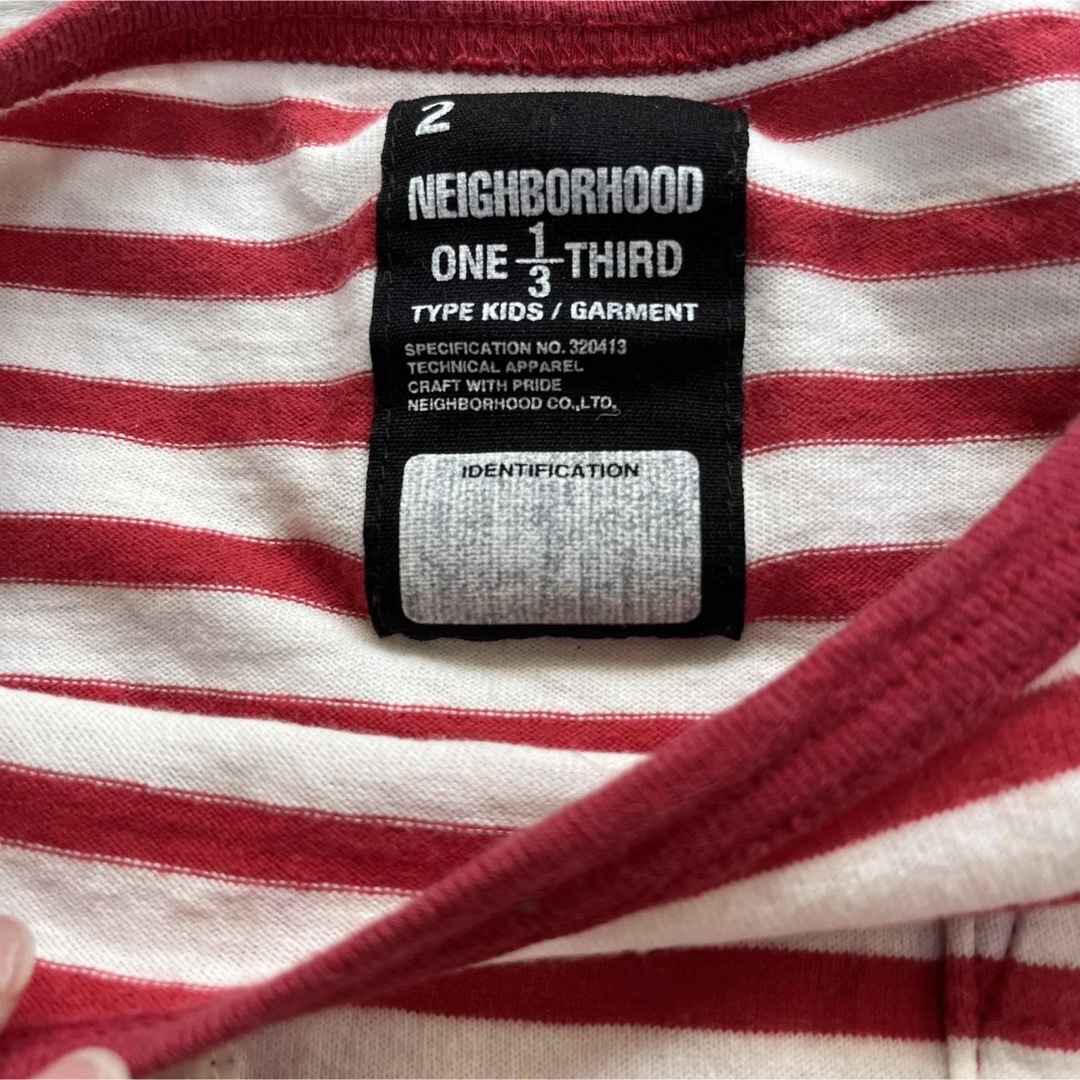 NEIGHBORHOOD(ネイバーフッド)のneighborhood ボーダー　ロンTキッズone third 110 キッズ/ベビー/マタニティのキッズ服男の子用(90cm~)(Tシャツ/カットソー)の商品写真