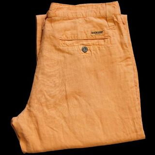 リーバイス(Levi's)の00s DOCKERSドッカーズ リネンパンツ 後染め 薄オレンジ w36 L34★ユーロ オールド トラウザーズ ワイド Levi'sリーバイス(スラックス)