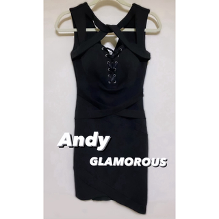 アンディ(Andy)のAndy GLAMOROUS 胸元レースアップ クロスデザイン キャバドレス(ミニドレス)