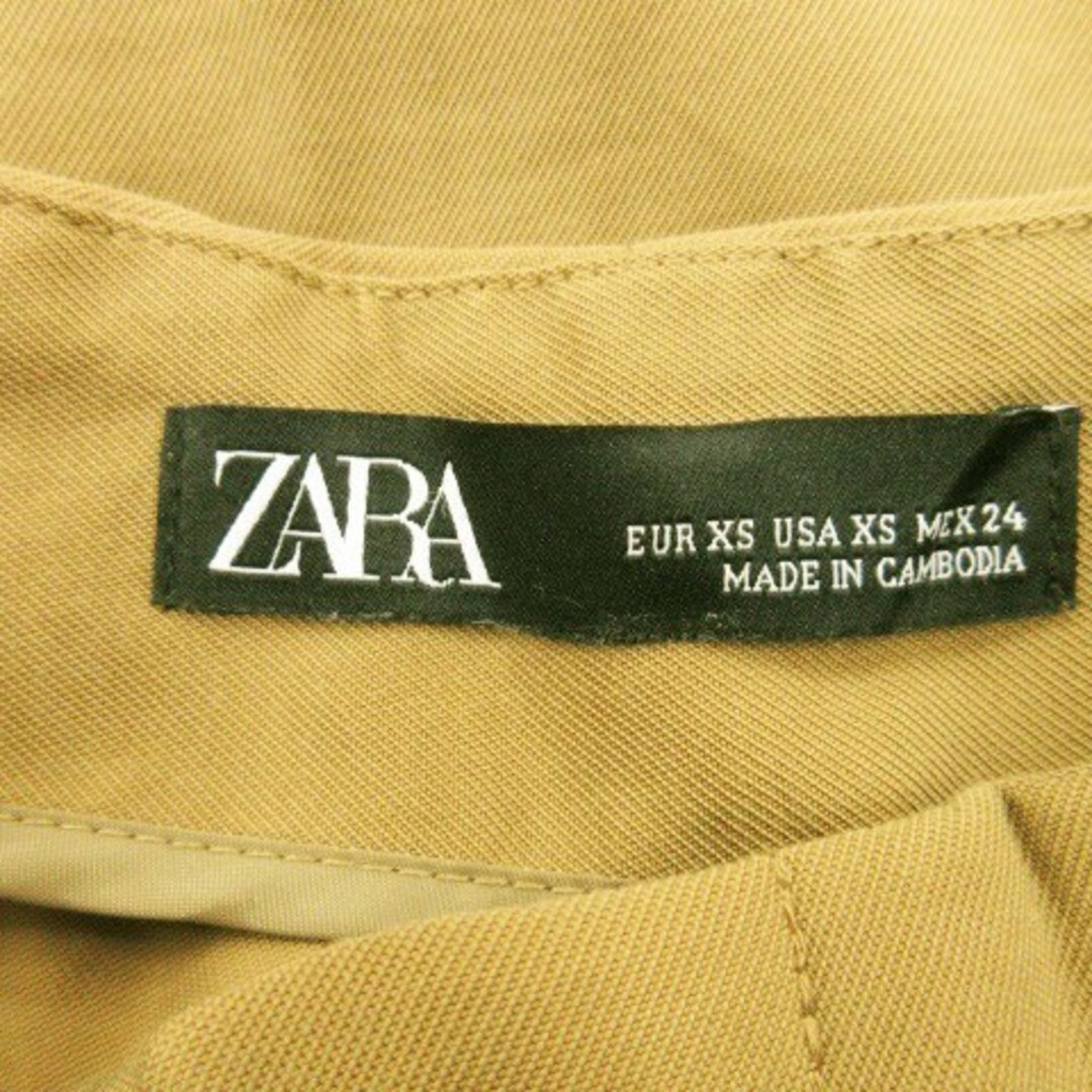 ZARA(ザラ)のザラ パンツ ワイド ハイウエスト タック とろみ 小さいサイズ XS ベージュ レディースのパンツ(その他)の商品写真