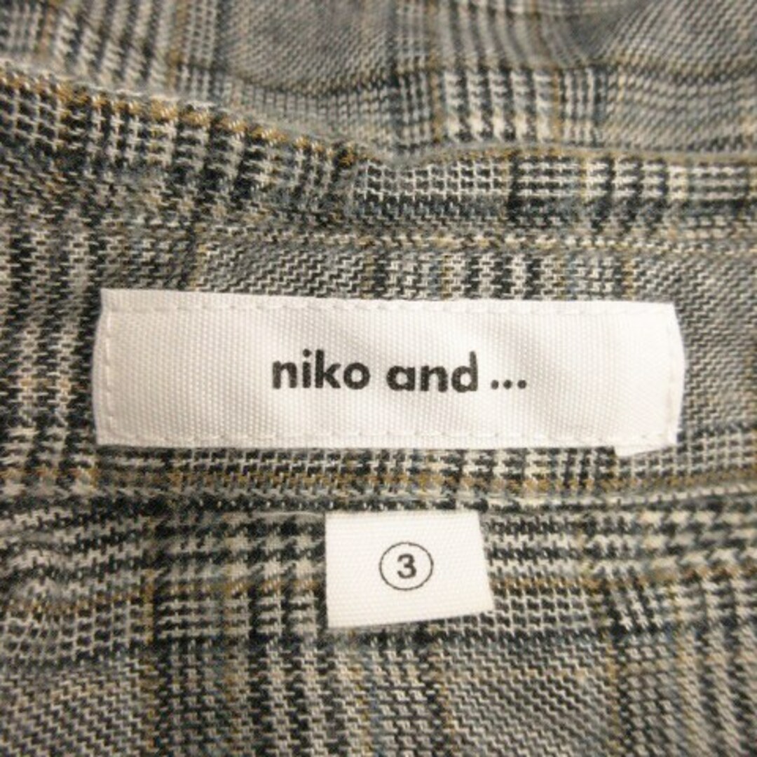 niko and...(ニコアンド)のニコアンド シャツ 長袖 ハーフボタン グレンチェック ブラウジング 3 グレー レディースのトップス(シャツ/ブラウス(長袖/七分))の商品写真