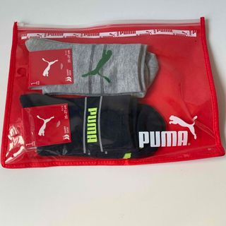 プーマ(PUMA)のPUMA プーマ メンズ ソックス 靴下 2セット ロゴレッド袋付25-27cm(ソックス)