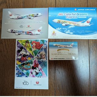 ディズニー(Disney)のJAL ディズニー B767 搭乗証明書 ポストカード3種セット 限定非売品(ノベルティグッズ)