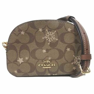 コーチ(COACH)の【新品】コーチ バッグ ショルダーバッグ COACH 雪 星 スター アンド スノーフレーク プリント シグネチャー ミニ セレナ サッチェル ミニバッグ ポシェット 斜め掛け CN709 IMWD9(カーキ×サドル×ゴールドマルチ) アウトレット レディース SNW SIG MN SRN(ショルダーバッグ)