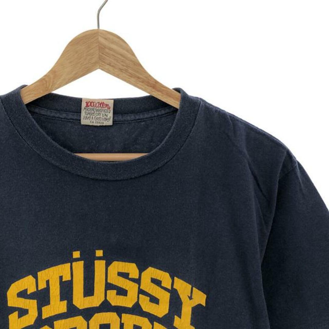 STUSSY / ステューシー | 90s ヴィンテージ USA製 白タグ ロゴプリント Tシャツ | M | ネイビー | メンズ