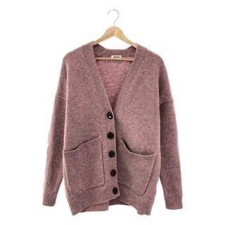 Acne Studios / アクネストゥディオズ | SAHAR WOOL ウール エルボーパッチ オーバーサイズ カーディガン | XS | ピンク | レディース(カーディガン)