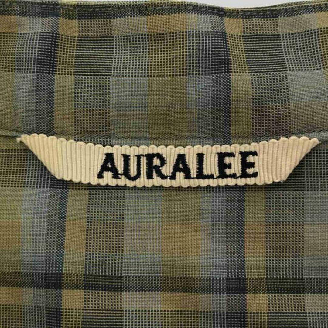 AURALEE(オーラリー)のAURALEE / オーラリー | SUPER LIGHT WOOL CHECK SLEEVELESS SHIRTS ウールチェック ノースリーブシャツ | 0 | ブルー系 | レディース レディースのトップス(シャツ/ブラウス(半袖/袖なし))の商品写真