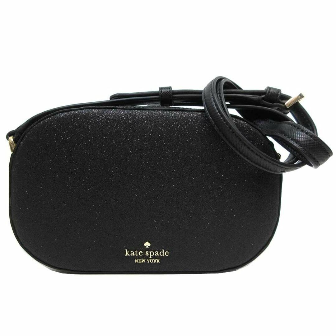 【新品】ケイトスペード ショルダーバッグ  KE459 kate spade グリマー グリッター ミックスド マテリアル ミニ カメラバッグ 斜め掛けアウトレット レディースblackBLK外側