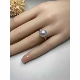パール リング 真珠 指輪 ホワイト ダイヤモンド K18 WG 贈り物(リング(指輪))