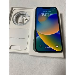 美品　simフリー　iPhone13 128GB グリーン色(スマートフォン本体)