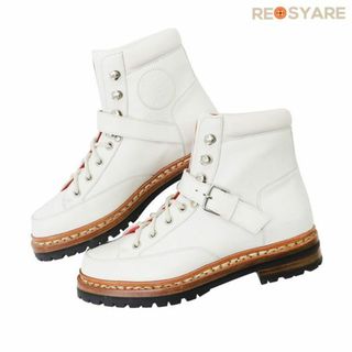 エルメス(Hermes)の美品 エルメス HIKING ハイキング エクスリブリスパッチ レザー モンクストラップ レースアップ トレッキング マウンテン ブーツ 46147(ブーツ)