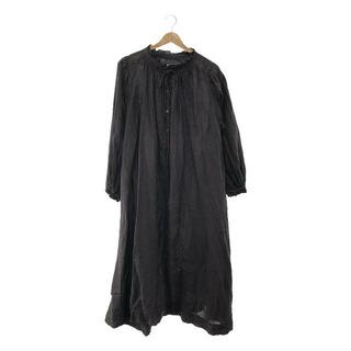 ネストローブ(nest Robe)のnest robe / ネストローブ | 2021AW | リネンランタンスリーブ スモックワンピース | F | ブラック | レディース(ロングワンピース/マキシワンピース)