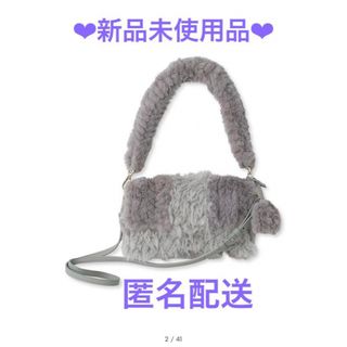 ファーファー(fur fur)のfurfur  ファーファー　ファーハンドバッグ　グレー(ハンドバッグ)