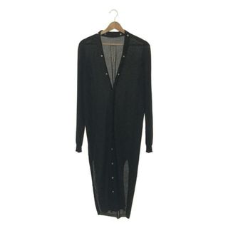 リックオウエンス(Rick Owens)の【新品】  Rick Owens / リックオウエンス | 2021AW | BLACK SASCHA CARDIGAN カシミヤ スナップボタン ロングカーディガン | S | ブラック | メンズ(カーディガン)