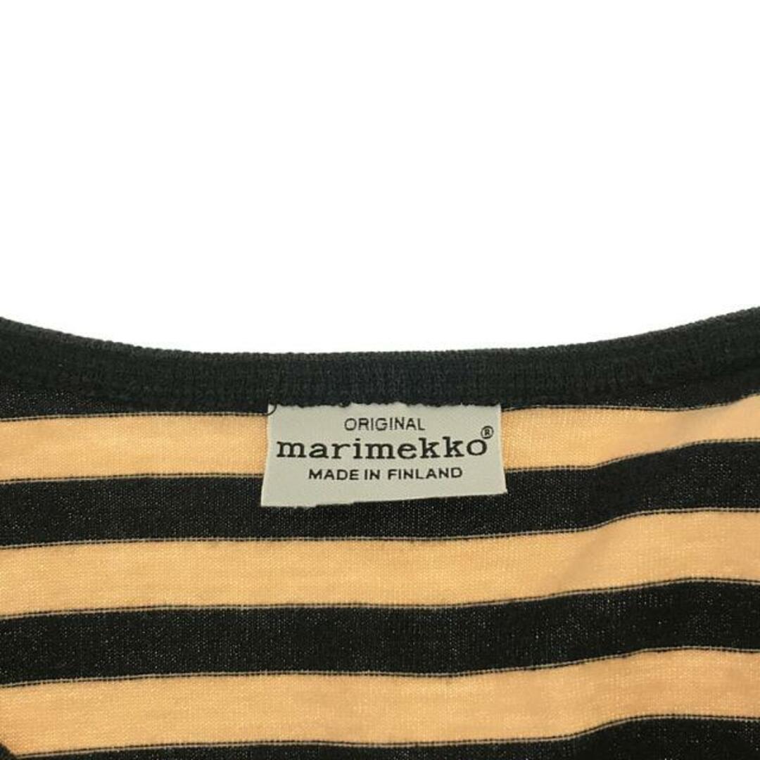 marimekko(マリメッコ)のmarimekko / マリメッコ | ボーダー クルーネックワンピース | 160 | ベージュ/ブラック | レディース レディースのワンピース(ロングワンピース/マキシワンピース)の商品写真