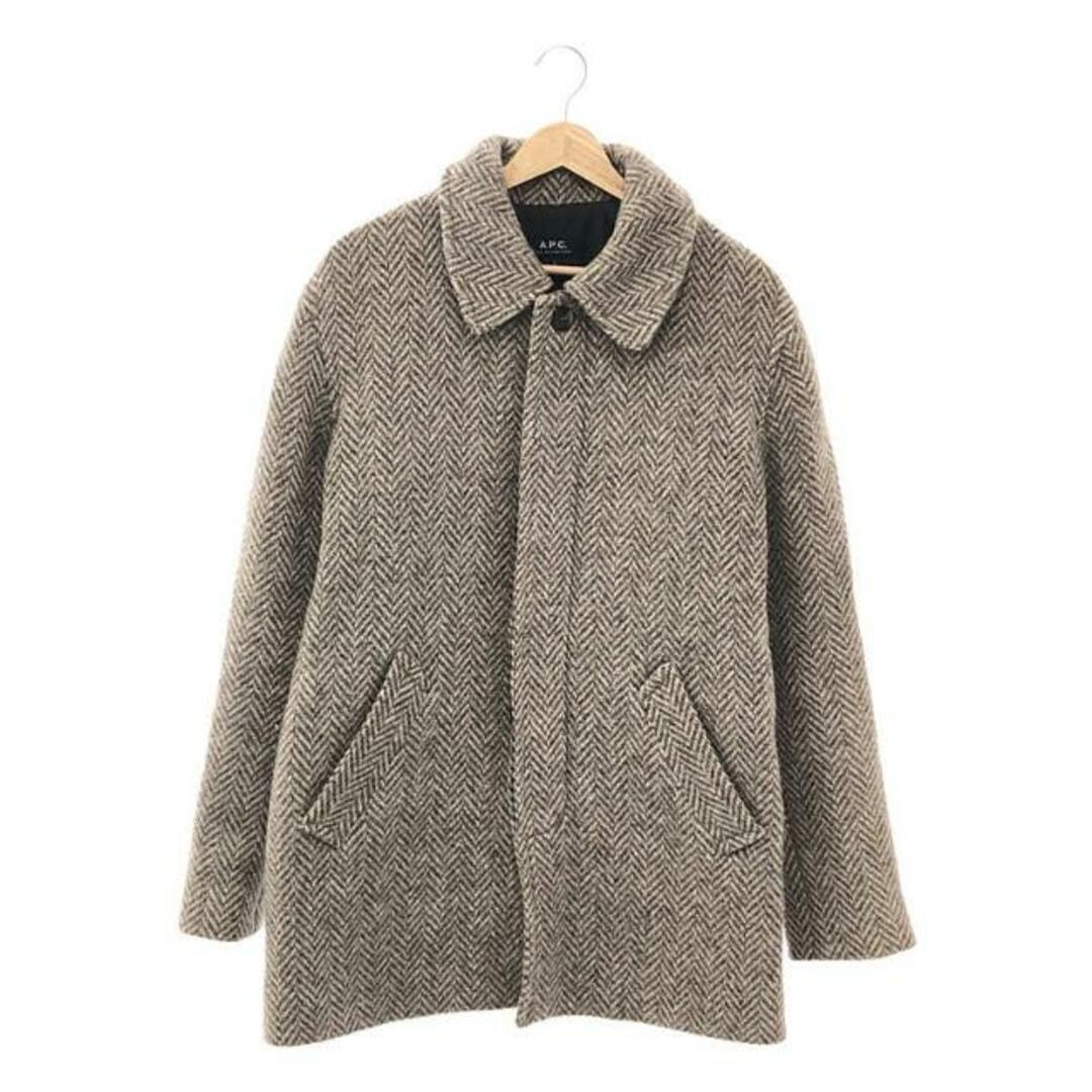 A.P.C(アーペーセー)のA.P.C. / アーペーセー | ポーランド製 ウール ヘリンボーンツイード 中綿入り ステンカラーコート | S | グレー | メンズ メンズのジャケット/アウター(その他)の商品写真