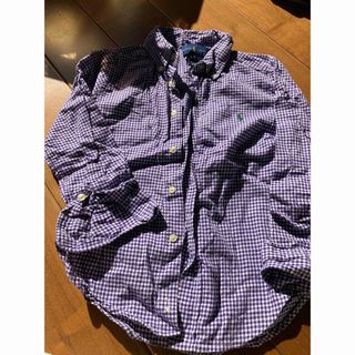 ラルフローレン(Ralph Lauren)のラルフローレン　パープルギンガムチェック　ボタンダウンシャツ　5t(ブラウス)