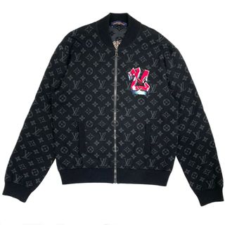 ルイヴィトン(LOUIS VUITTON)のLOUIS VUITTON ルイヴィトン ジャケット モノグラム ニットブルゾン アウター ジップアップ RM222M JL4 HNN22W 22AW L ブラック 黒 ブラック金具 コットン    メンズ 春 秋 美品【中古品】(その他)