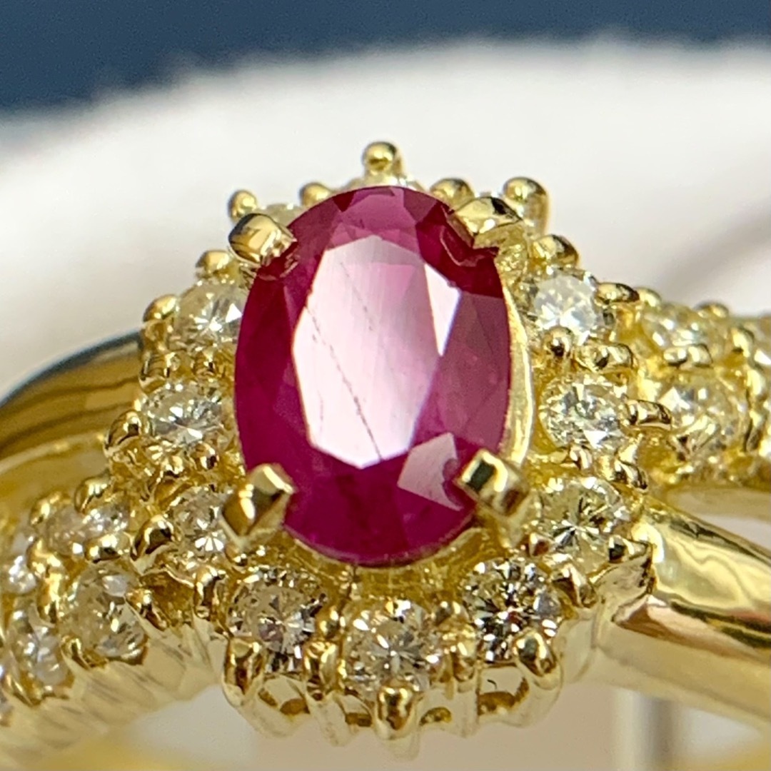 K18YG ダイヤモンド　0.40 ルビー　0.60 リング　指輪 レディースのアクセサリー(リング(指輪))の商品写真