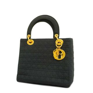 ディオール(Dior)の★最終価格 【3de4146】クリスチャンディオール ハンドバッグ/カナージュ/レディディオール/ナイロン/ブラック/ゴールド金具 【中古】 レディース(ハンドバッグ)