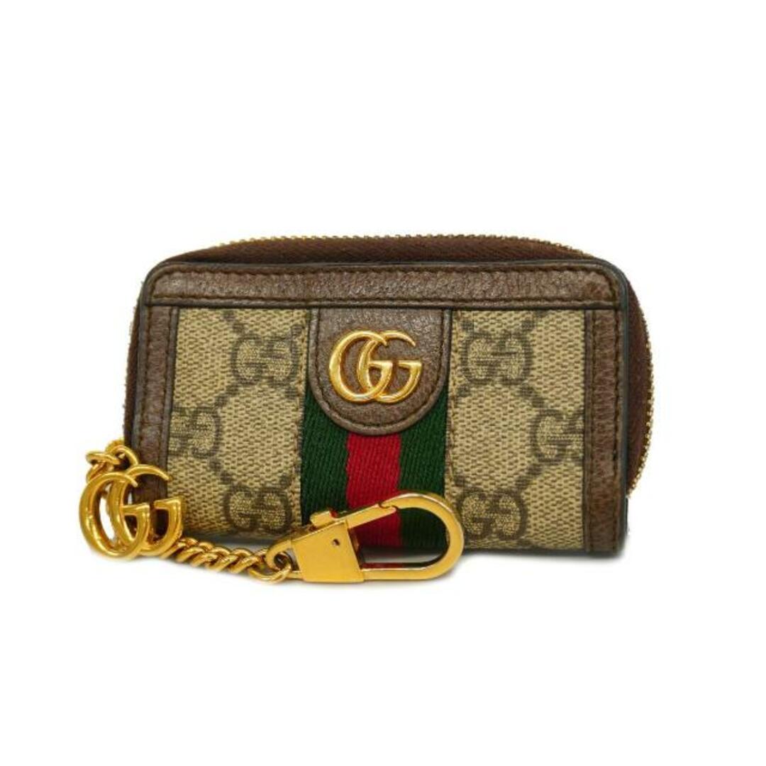 Gucci(グッチ)の【3de4147】グッチ コインケース/オフィディア/523157/PVC/レザー/ブラウン/ベージュ/ゴールド金具 レディースのファッション小物(コインケース)の商品写真