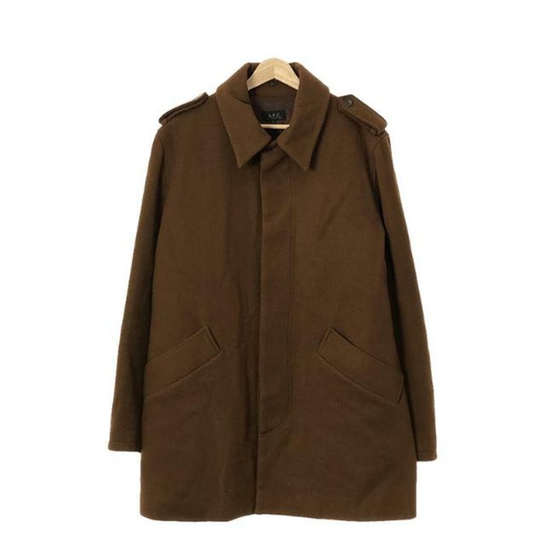 A.P.C(アーペーセー)のA.P.C. / アーペーセー | ポーランド製 ウール エポーレット付き ステンカラーコート | M | ブラウン | メンズ メンズのジャケット/アウター(その他)の商品写真